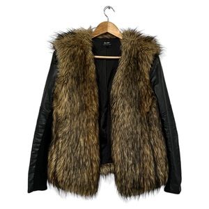 Bardot Faux Fur Leather Jacket